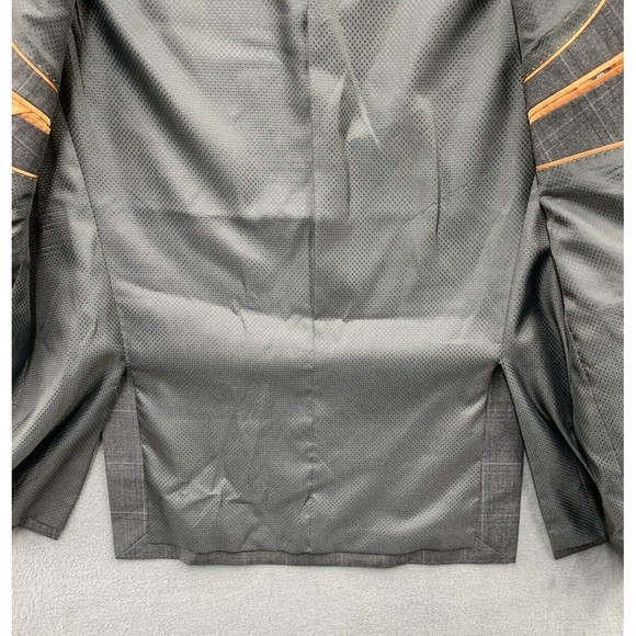 BOCACCIO UOMO Sports Coat 46R Solid Gray Formal Cross Hatch Blazer Suit Jacket - Picture 13 of 16